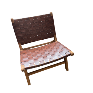 Fauteuil en cuir tressé CALIXTA