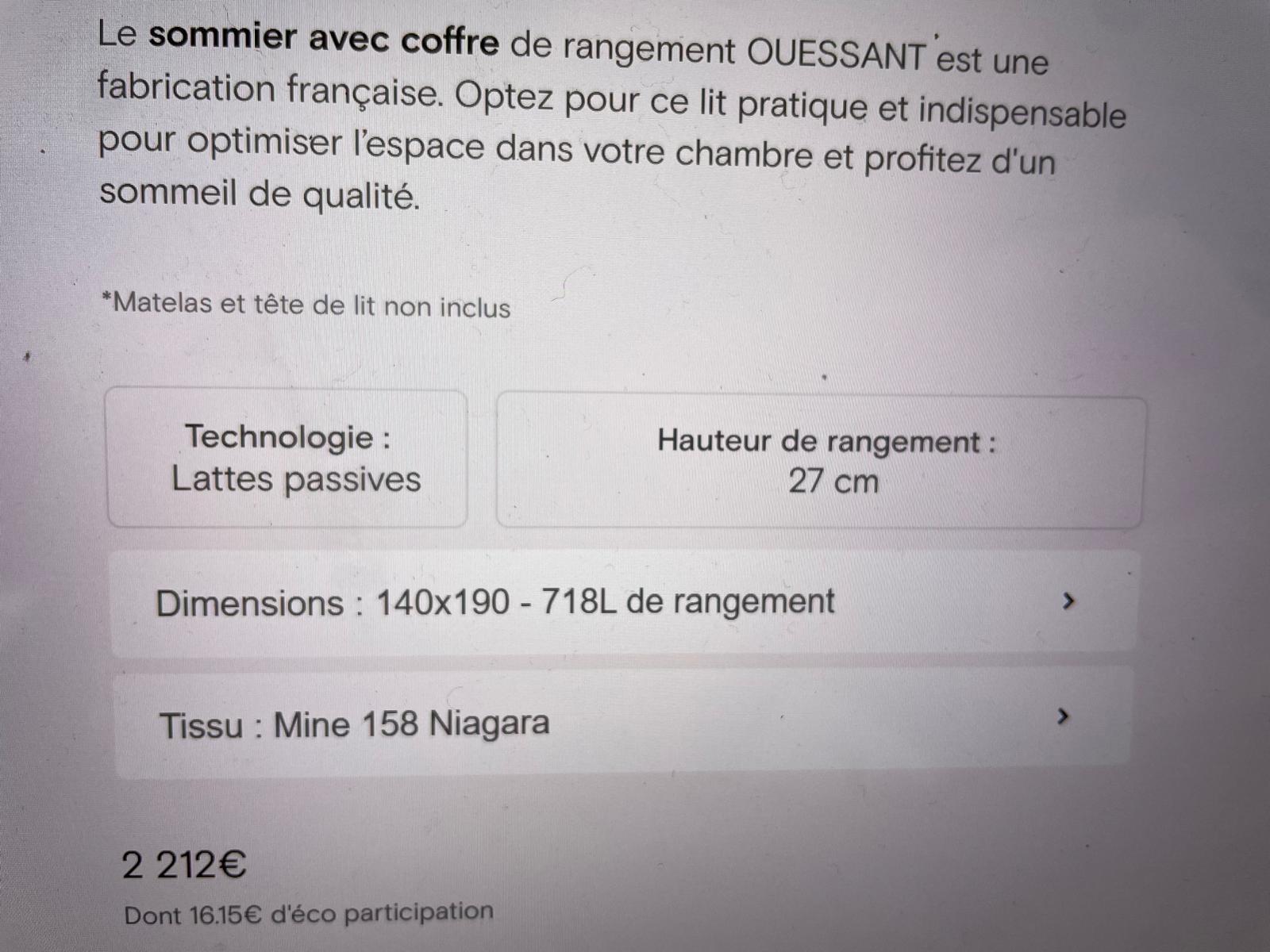 Sommier de lit / coffre 140x190 – Image 9