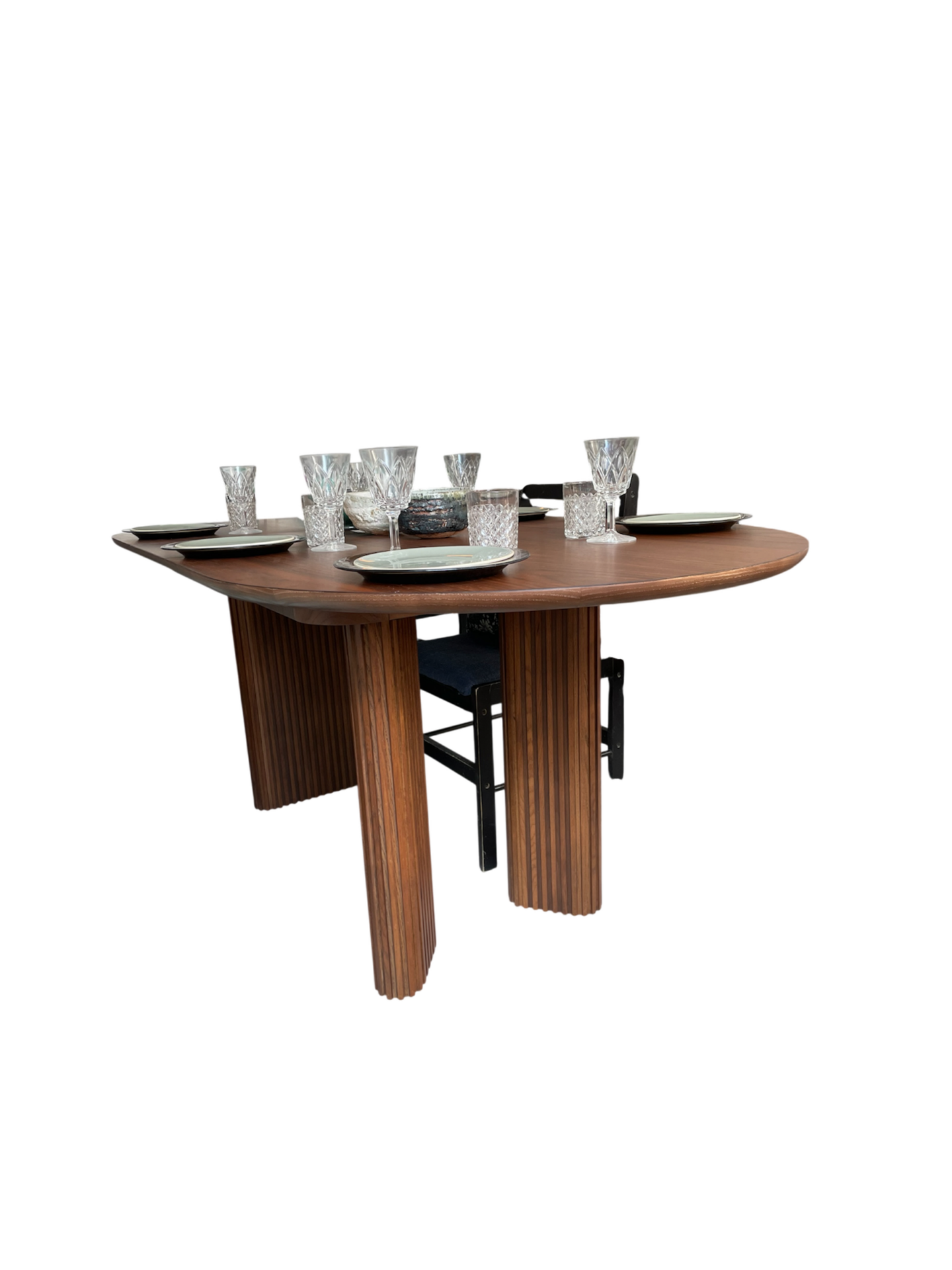 Table à manger extensible ADRIANO 4-8 personnes en placage noyer