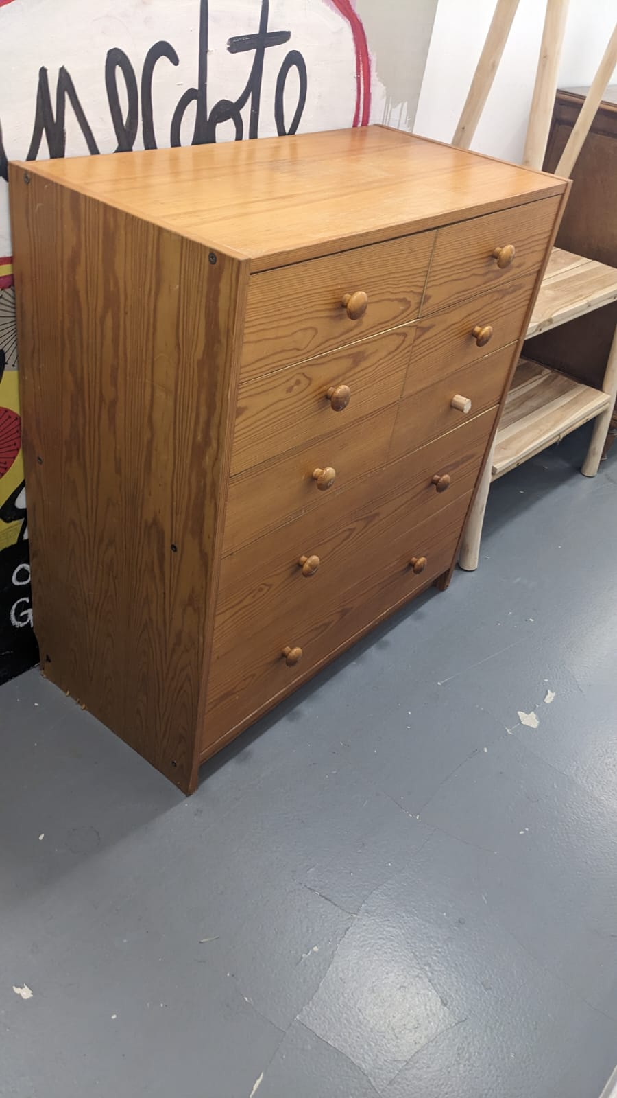 Commode 8 tiroirs en pin – Image 3