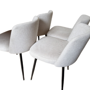 Chaises en tissu beige (lot de 4)