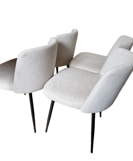 Chaises en tissu beige (lot de 4)