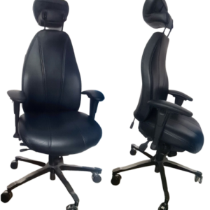 Fauteuil bureau ergonomique cuir pleine fleur noire Modele T4000 Parfait Etat