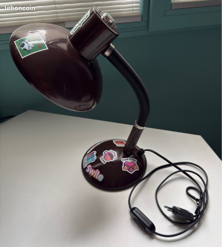 Lampe Bureau articulée Années 80 Marron en tres bon état – Image 2