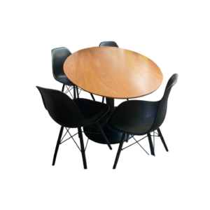 Grande table de salle à manger ovale avec pied central noir