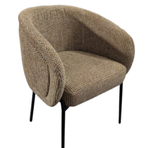 Chaise Volta, Tweed jaune & metal noir