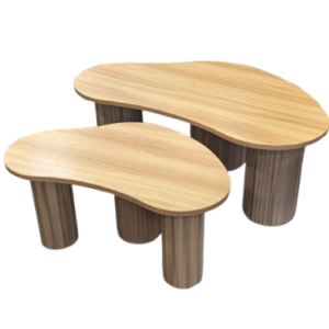 Lot de 2 tables basses bois clair