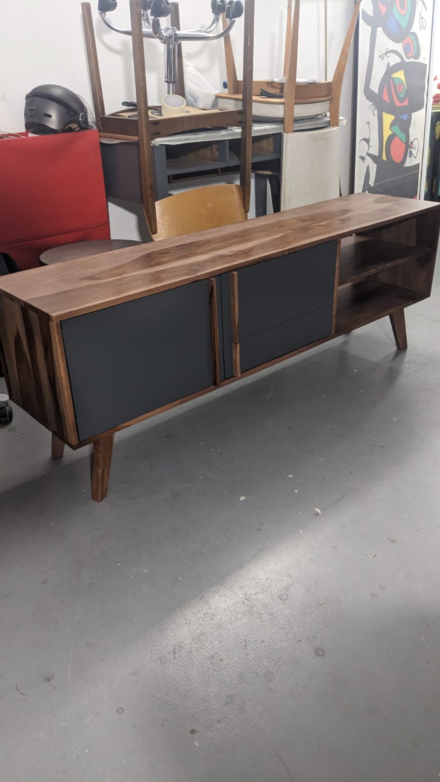 Meuble TV acacia massif 150cm – Image 8