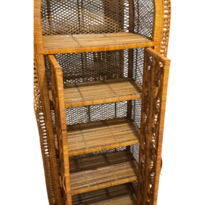 Armoire en osier tressé des années 60