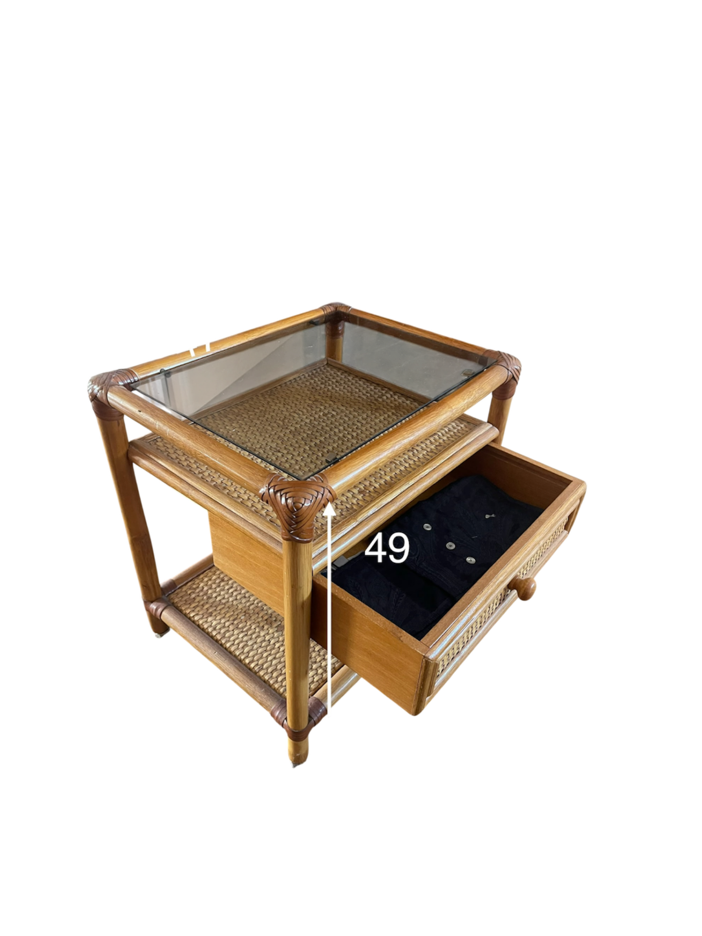 Table de chevet en rotin