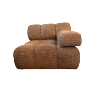 Fauteuil WAFFLE tissu tweed caramel