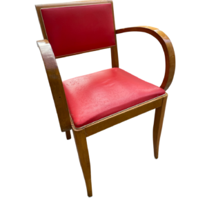 Fauteuil rouge Skaï années 50/60