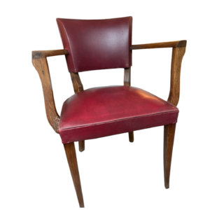 2 fauteuils de bridge rouge carmin